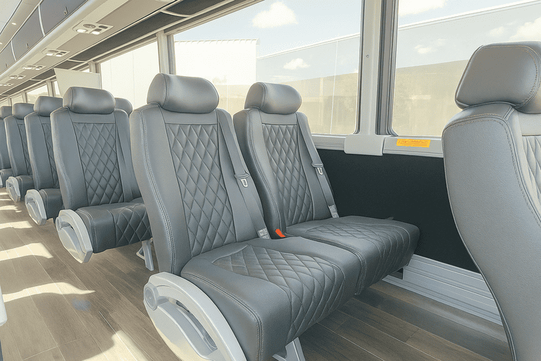 interior of Coach Bus San Jose charter bus